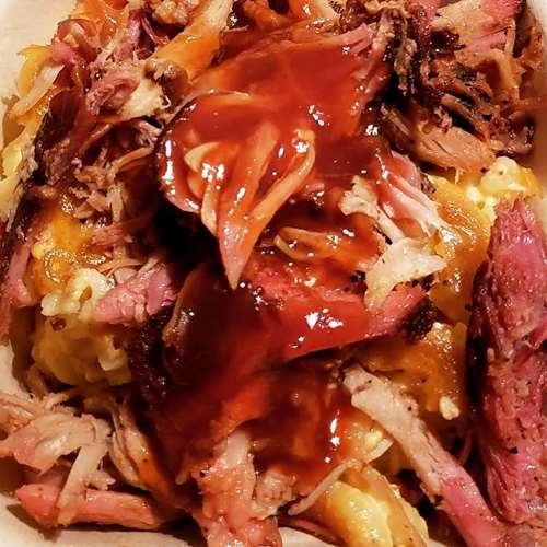 pulled pork with BBQ sauce